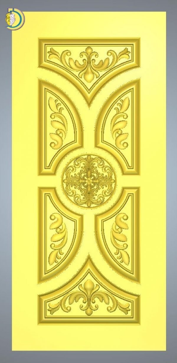 3D Door Design 022 Wood Carving Free RLF File For CNC Router