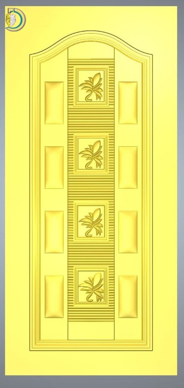 3D Door Design 034 Wood Carving Free RLF File For CNC Router