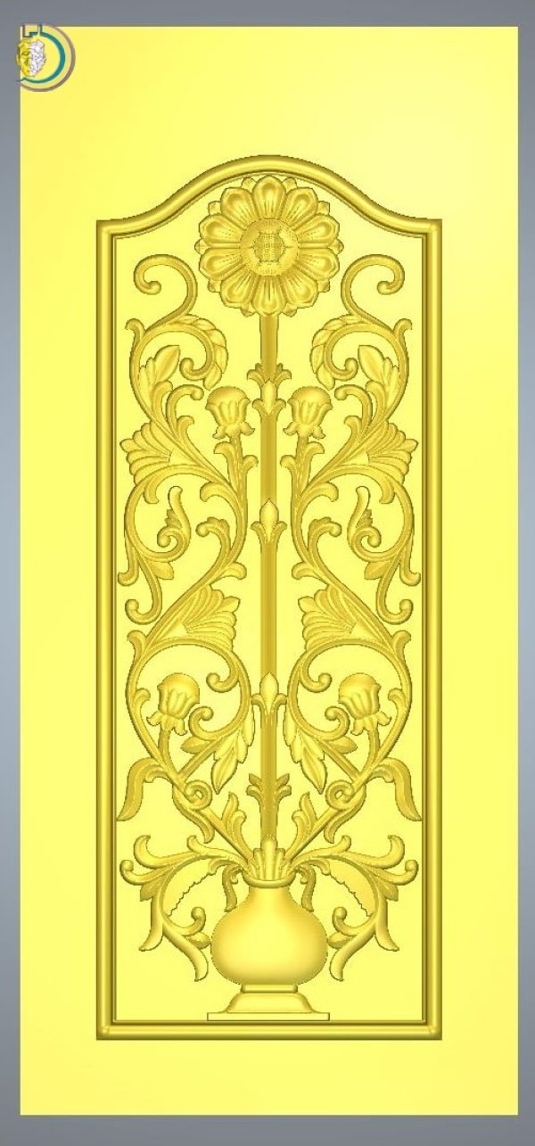 3D Door Design 035 Wood Carving Free RLF File For CNC Router