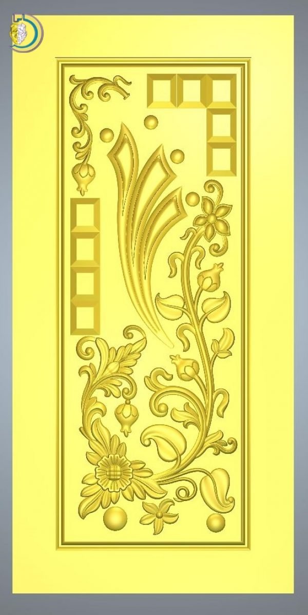3D Door Design 038 Wood Carving Free RLF File For CNC Router