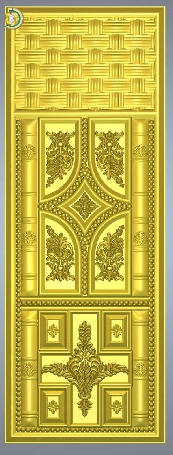 3D Door Design 039 Wood Carving Free RLF File For CNC Router