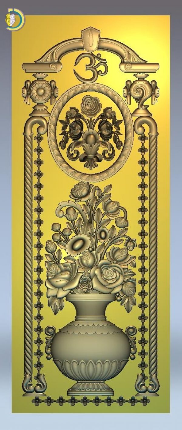 3D Door Design 052 Wood Carving Free RLF File For CNC Router