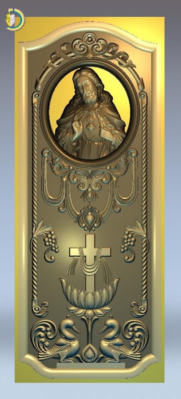 3D Door Design 053 Wood Carving Free RLF File For CNC Router
