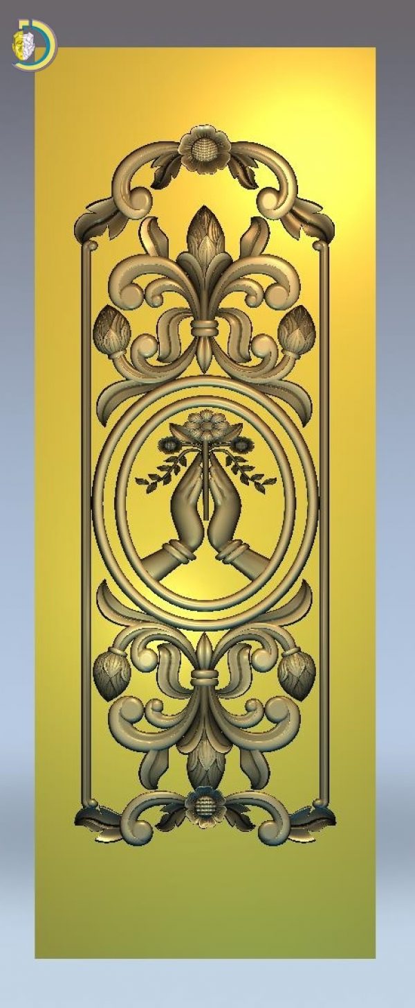 3D Door Design 065 Wood Carving Free RLF File For CNC Router