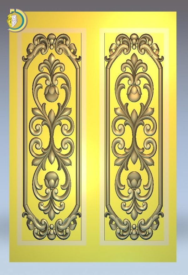 3D Door Design 066 Wood Carving Free RLF File For CNC Router