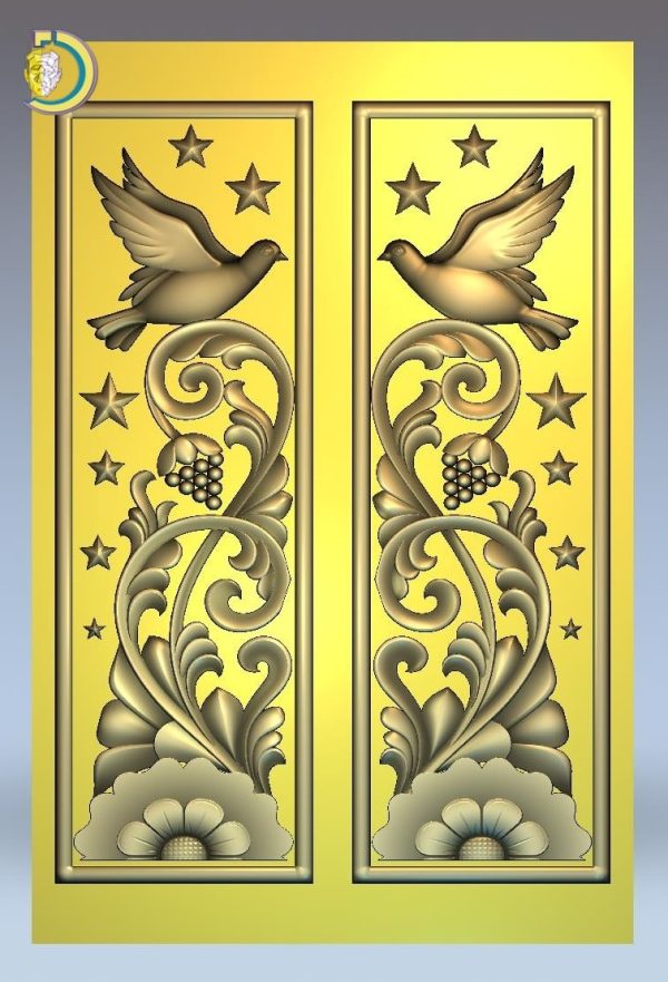 3D Door Design 067 Wood Carving Free RLF File For CNC Router