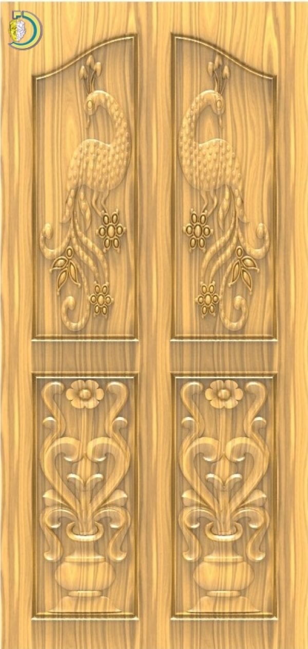 3D Door Design 074 Wood Carving Free RLF File For CNC Router