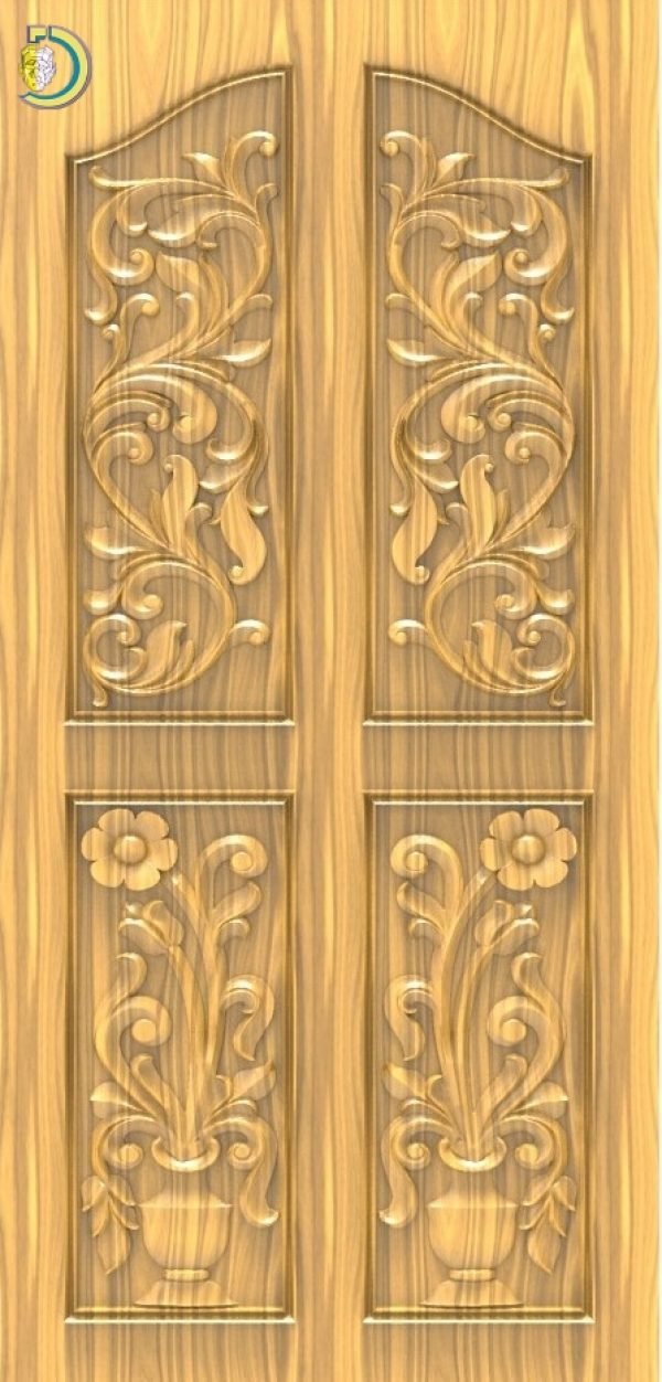 3D Door Design 075 Wood Carving Free RLF File For CNC Router