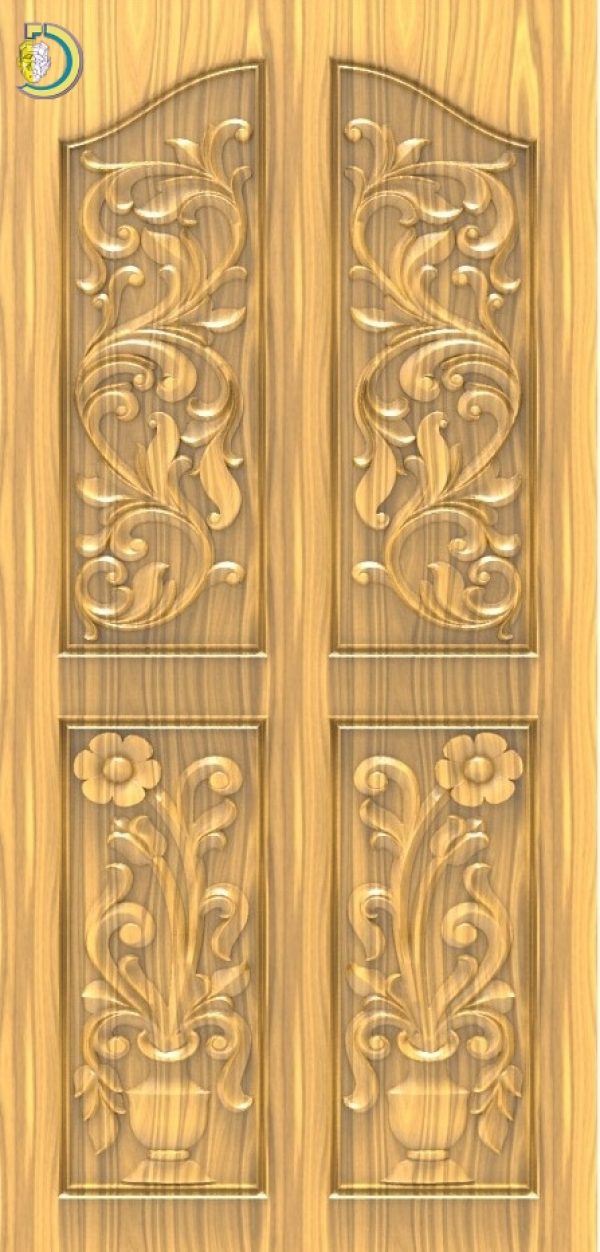 3D Door Design 075 Wood Carving Free RLF File For CNC Router