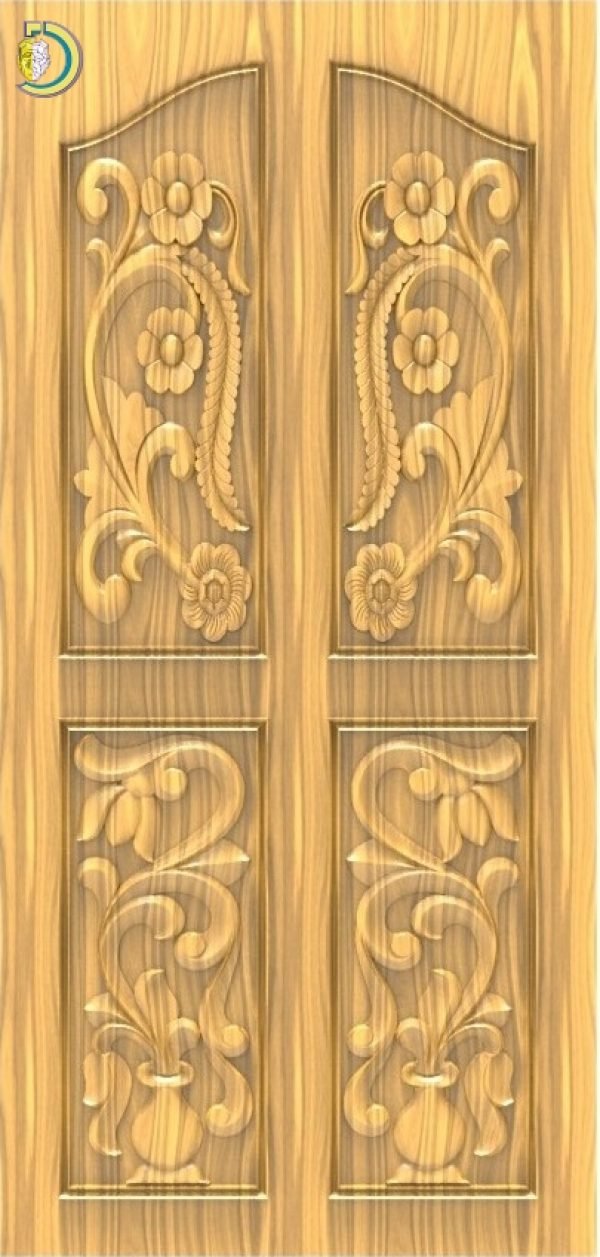 3D Door Design 077 Wood Carving Free RLF File For CNC Router
