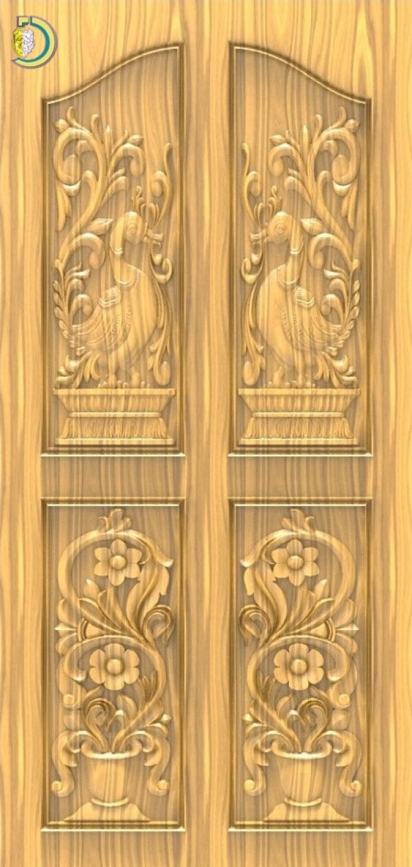 3D Door Design 079 Wood Carving Free RLF File For CNC Router