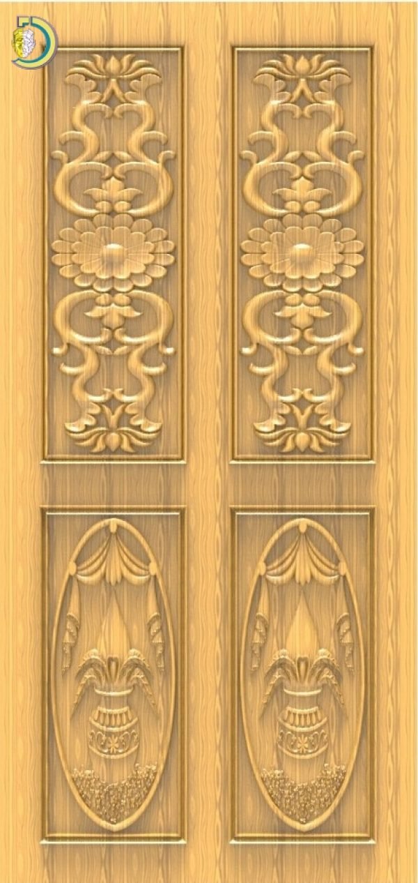 3D Door Design 088 Wood Carving Free RLF File For CNC Router