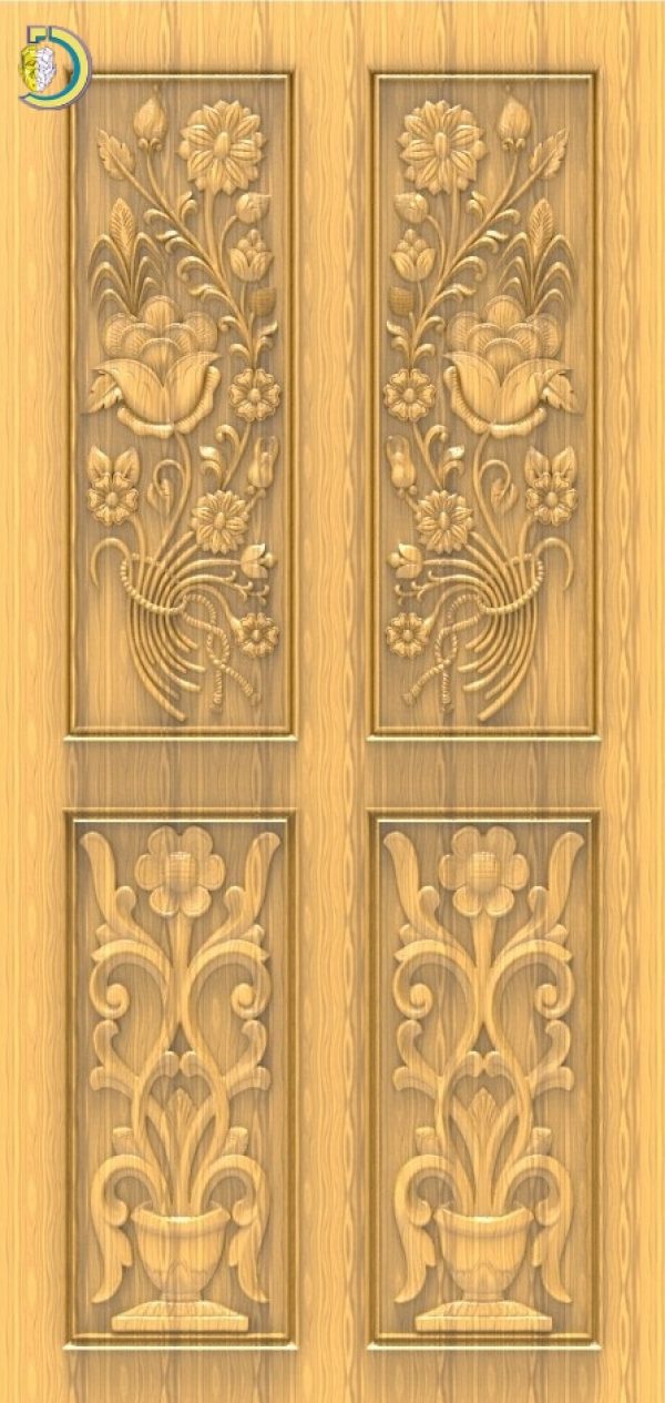 3D Door Design 091 Wood Carving Free RLF File For CNC Router
