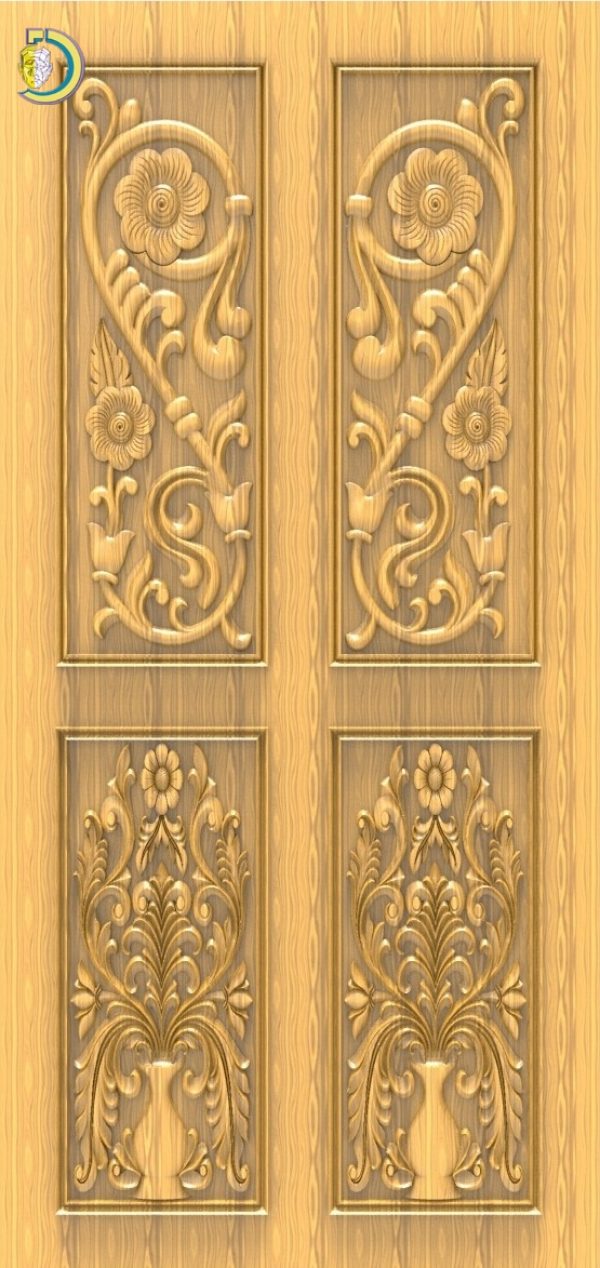 3D Door Design 092 Wood Carving Free RLF File For CNC Router