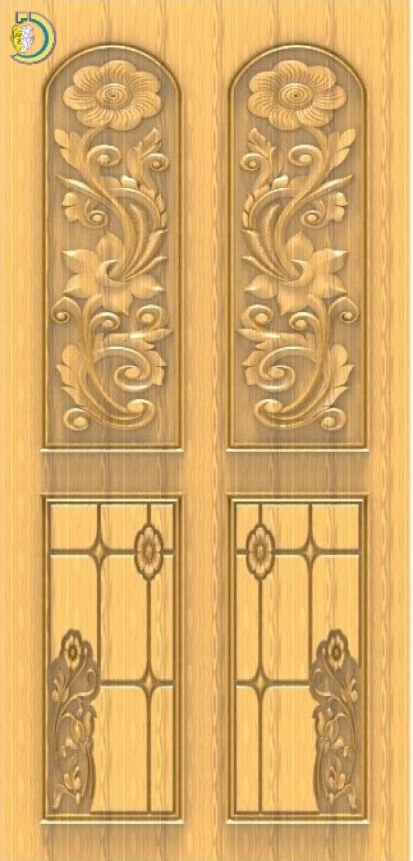 3D Door Design 095 Wood Carving Free RLF File For CNC Router