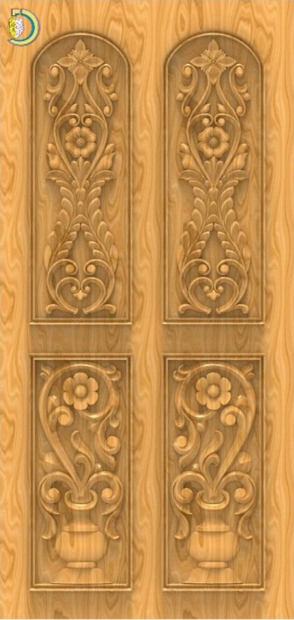 3D Door Design 102 Wood Carving Free RLF File For CNC Router