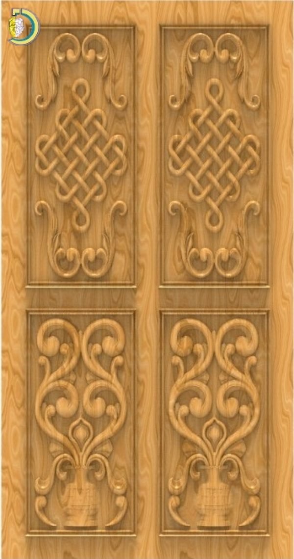 3D Door Design 105 Wood Carving Free RLF File For CNC Router