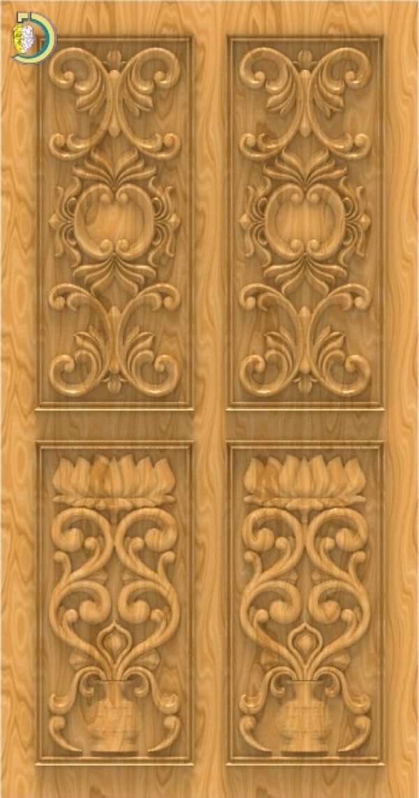 3D Door Design 107 Wood Carving Free RLF File For CNC Router