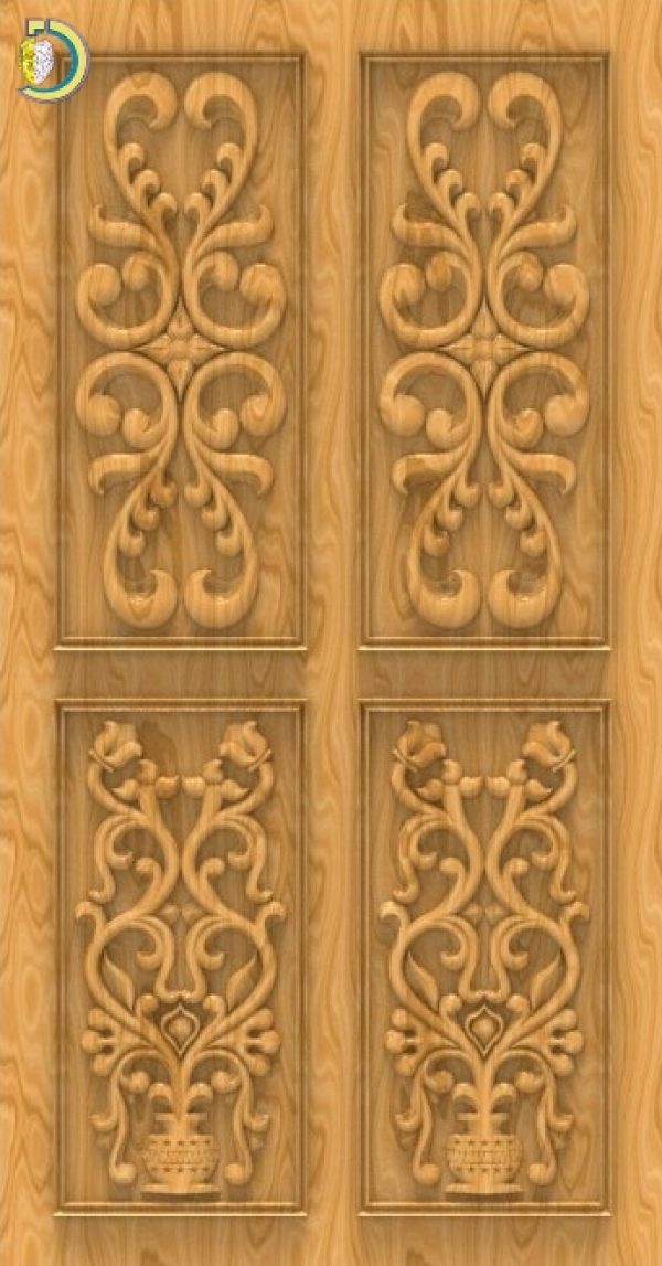 3D Door Design 110 Wood Carving Free RLF File For CNC Router