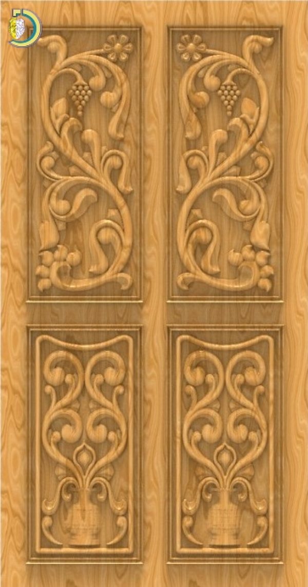 3D Door Design 114 Wood Carving Free RLF File For CNC Router