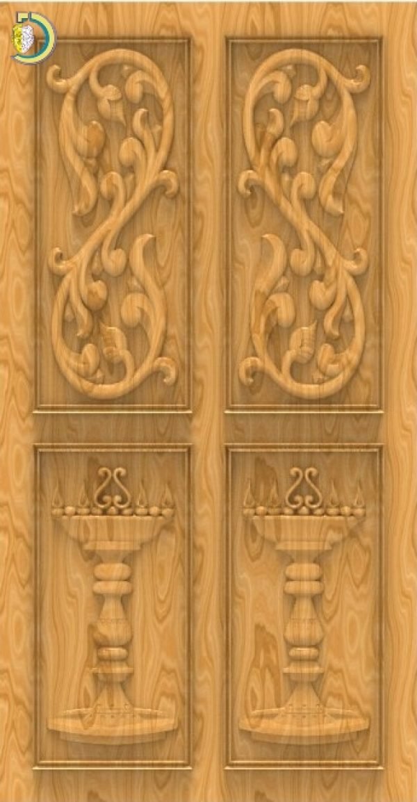 3D Door Design 115 Wood Carving Free RLF File For CNC Router