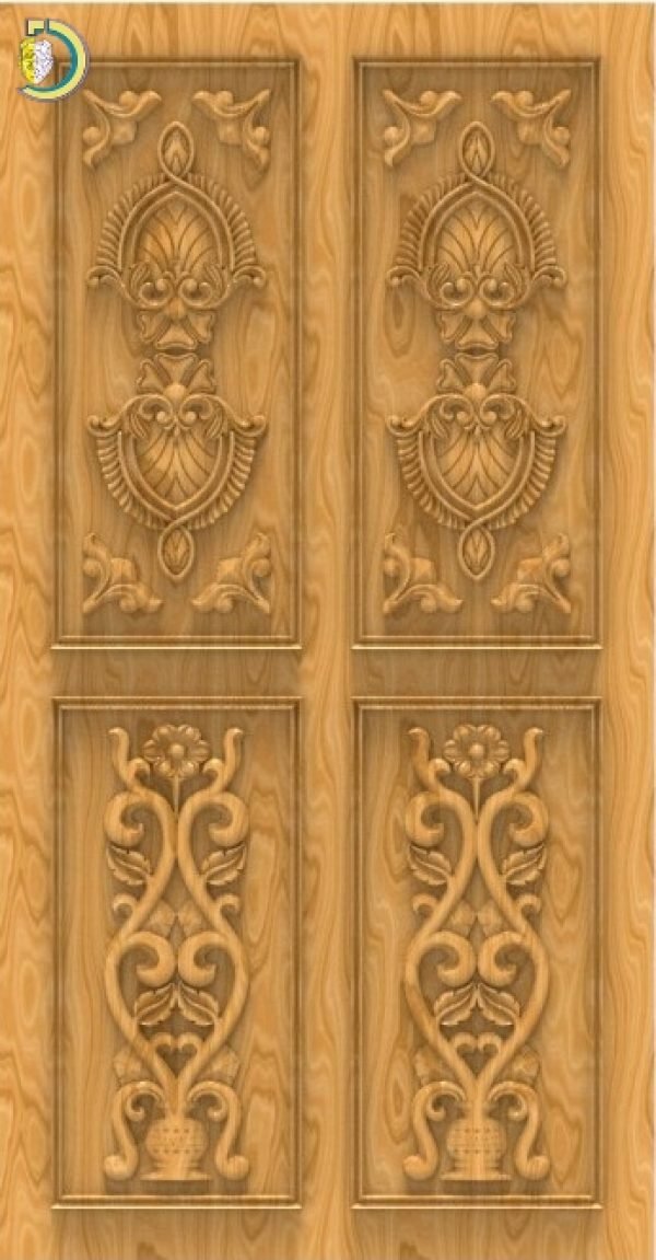 3D Door Design 118 Wood Carving Free RLF File For CNC Router