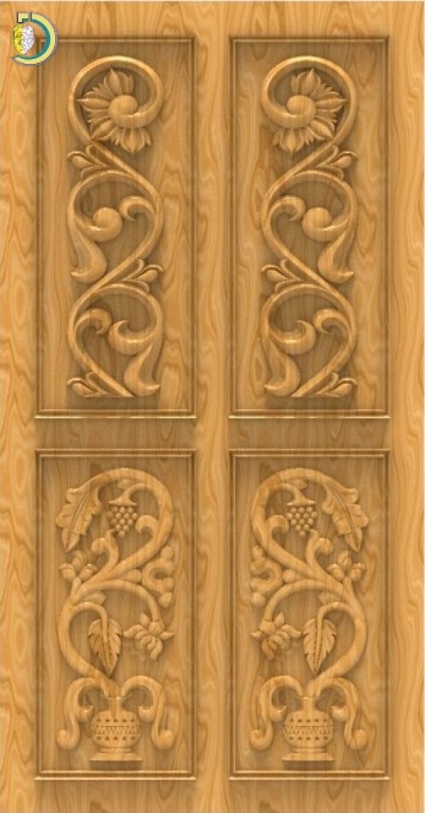 3D Door Design 120 Wood Carving Free RLF File For CNC Router