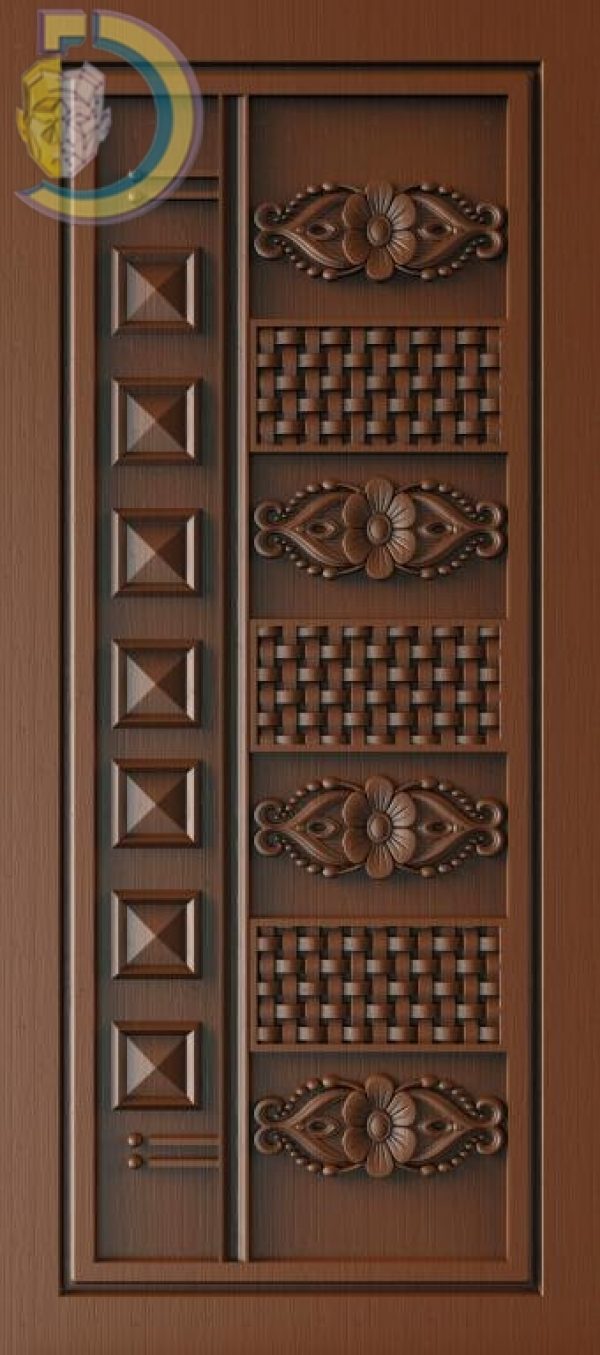 3D Door Design 195 Wood Carving Free RLF File For CNC Router