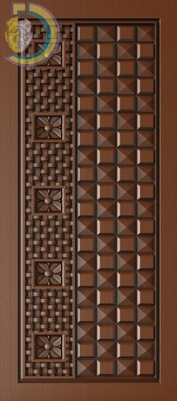 3D Door Design 202 Wood Carving Free RLF File For CNC Router