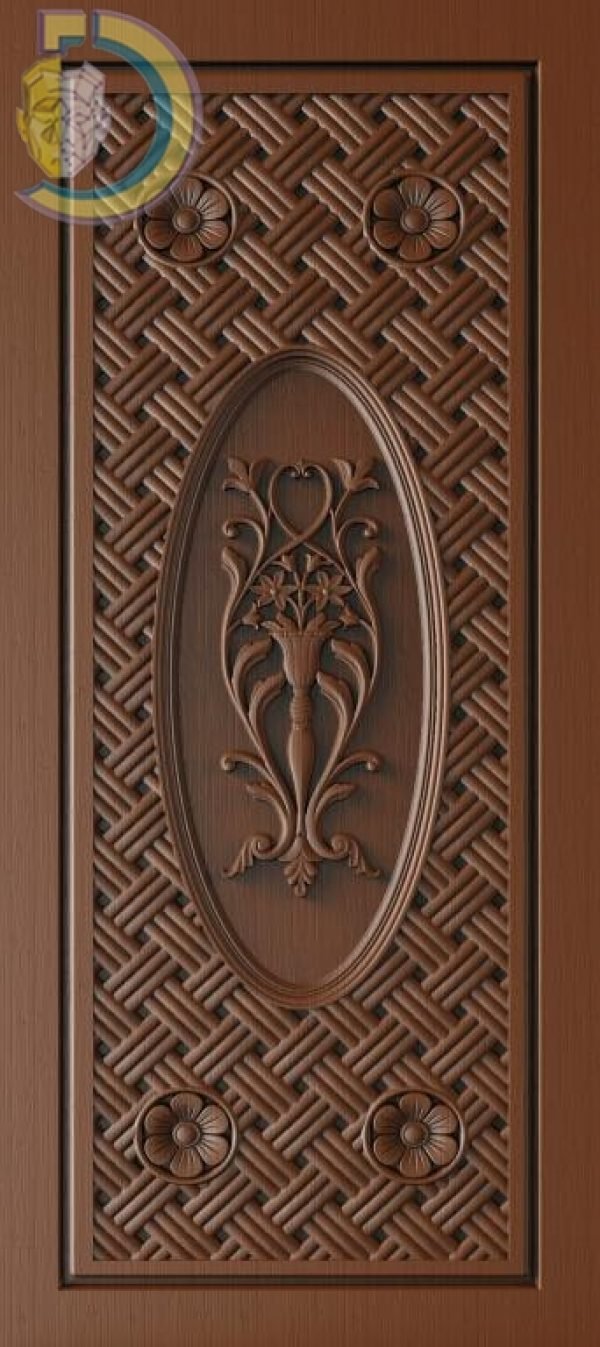 3D Door Design 203 Wood Carving Free RLF File For CNC Router