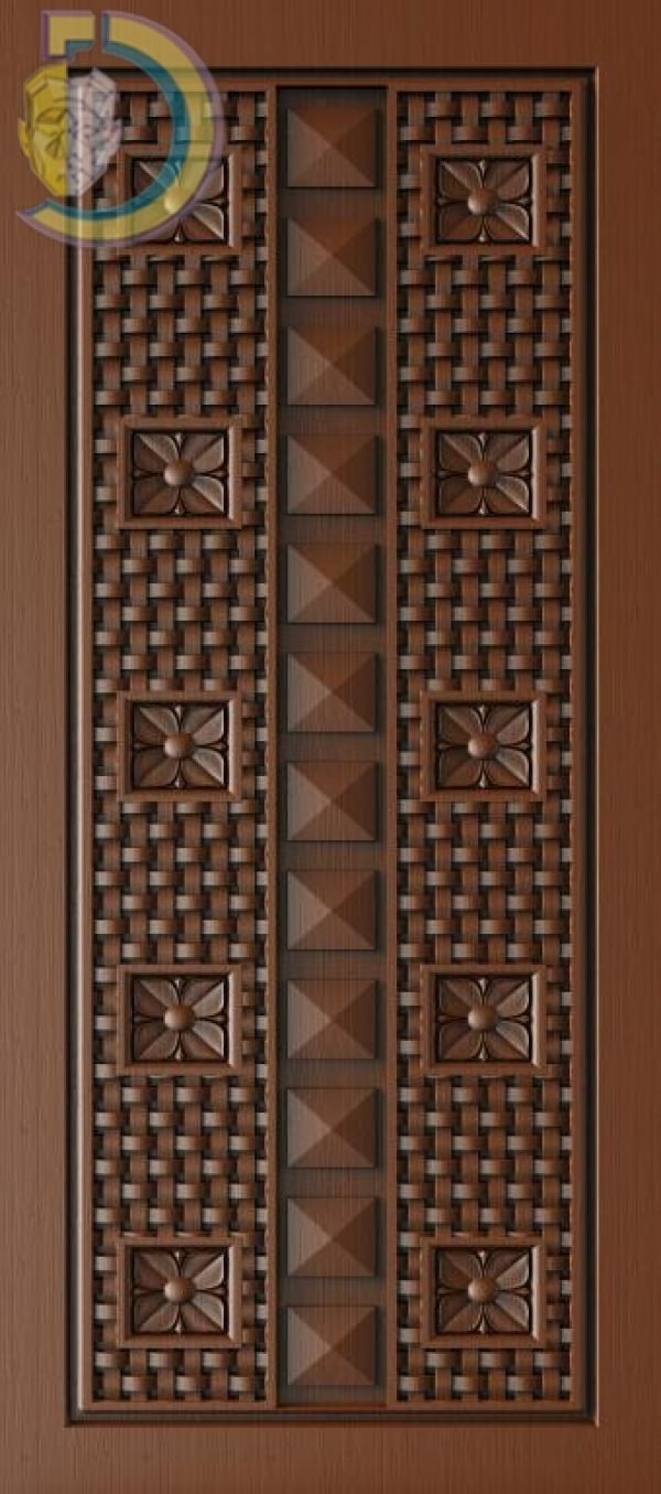 3D Door Design 205 Wood Carving Free RLF File For CNC Router