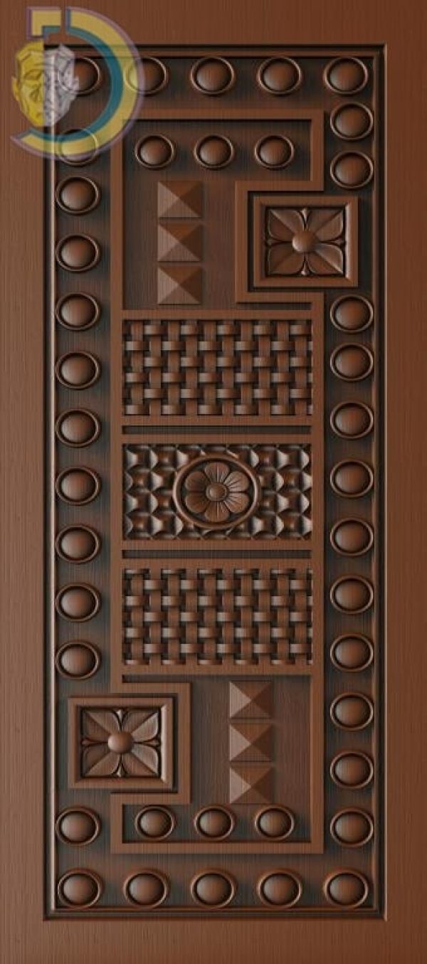 3D Door Design 208 Wood Carving Free RLF File For CNC Router