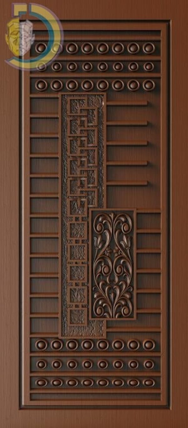 3D Door Design 209 Wood Carving Free RLF File For CNC Router