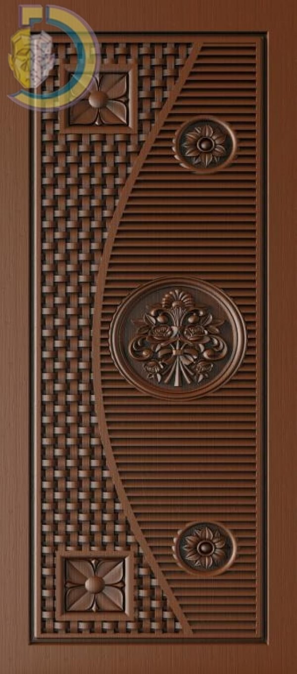 3D Door Design 221 Wood Carving Free RLF File For CNC Router