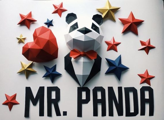3D Paper Craft Template for Mr. Panda