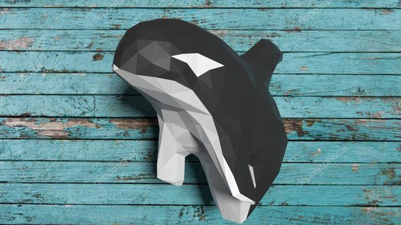 3D Paper Craft Template for Whale