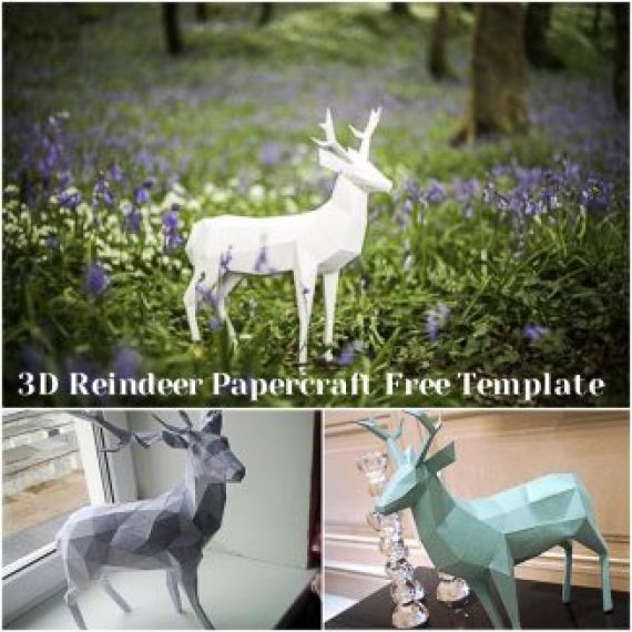 3D Reindeer Papercraft Free Template