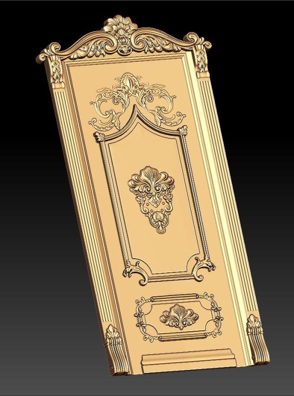 3D STL Decorative Door Model for CNC Router, Relief Woodworking, CNC Wood Carving Design
