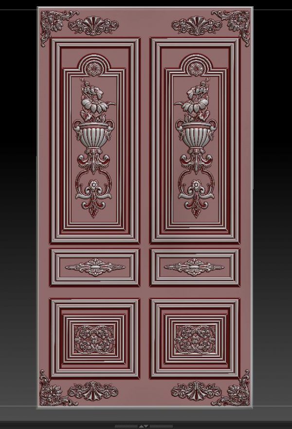 3D STL Door Model for CNC Router, Relief Woodworking, CNC Wood Carving Design