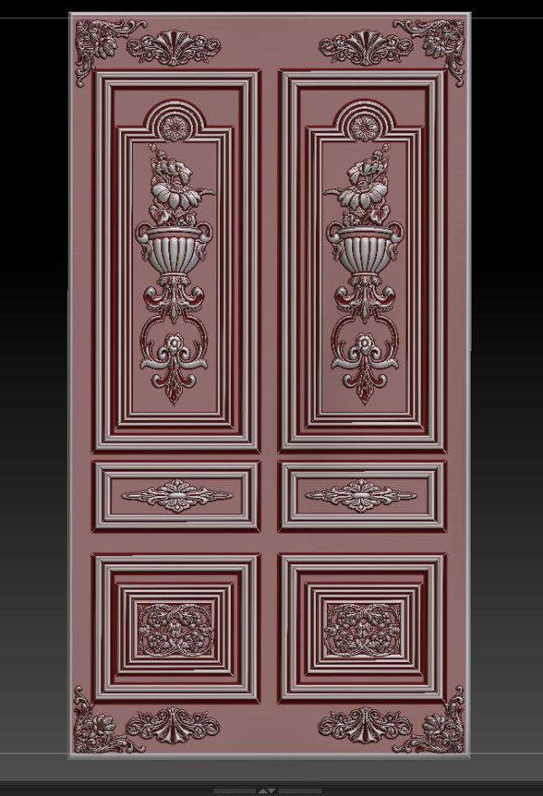 3D STL Door Model for CNC Router, Relief Woodworking, CNC Wood Carving Design