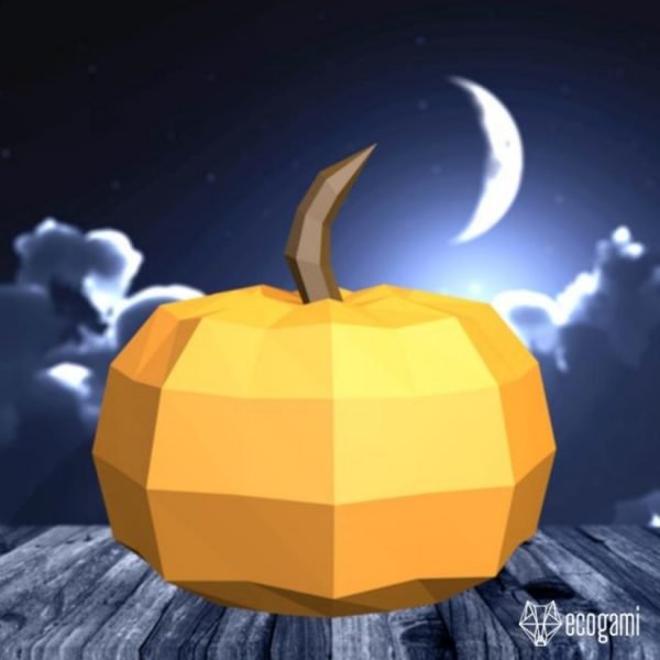 3d Pumpkin paper craft pdf template free