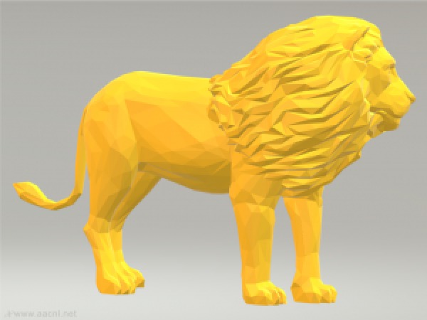 3d animal lion low poly free stl obj cnc & 3d print