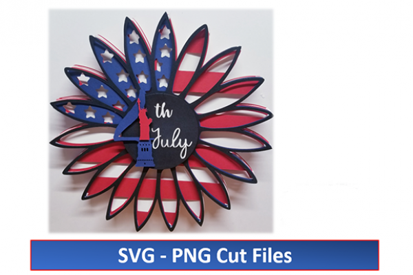 4th of July Sunflower Design SVG Cut File