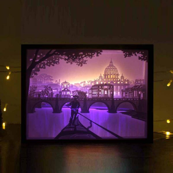 Rome City Paper Cut Light Box Lamp Template Free - Dezin.info