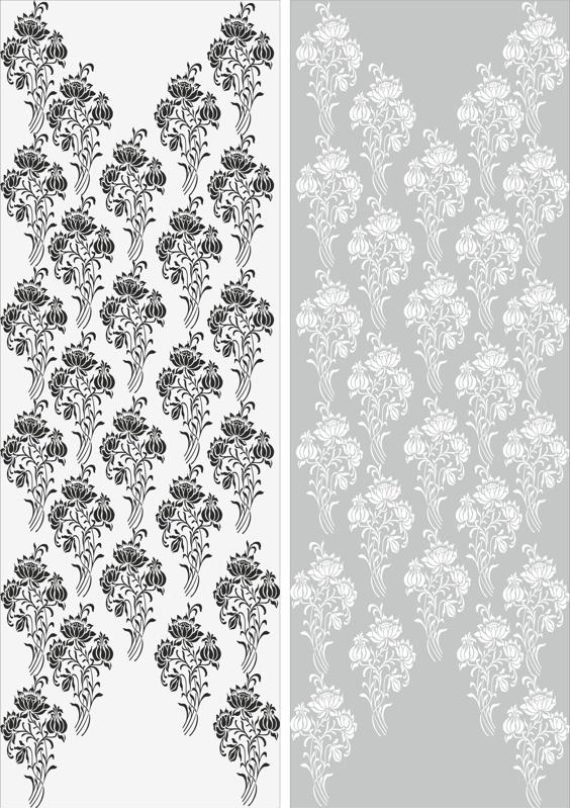 Abstract Flowers Sandblast Pattern Free Vector