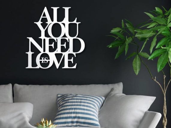 All You Need is Love Wood Sign, Wooden Wall Decor