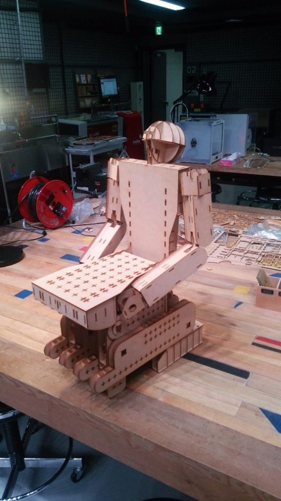 An interesting model of a robot folding into a chair