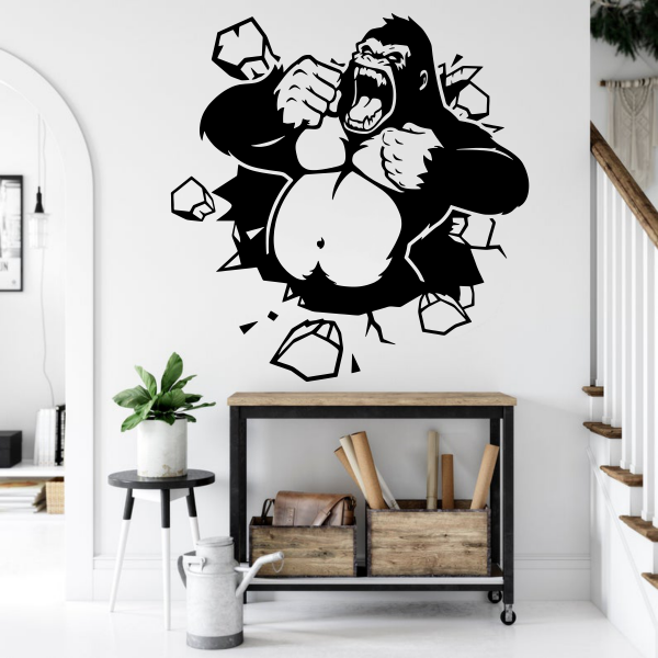 Angry Gorilla Wall Decor Free Vector