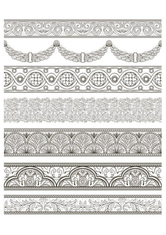 Arabesque Lace Damask Seamless Border Floral Free Vector
