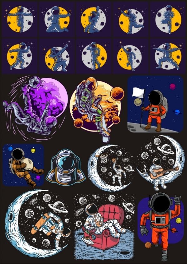 Astronauts Set CDR Vector File